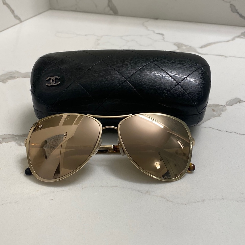 CHANEL Women’s Tan Sunglasses